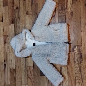 Baby teddy jacket with hood. Size 12-18M